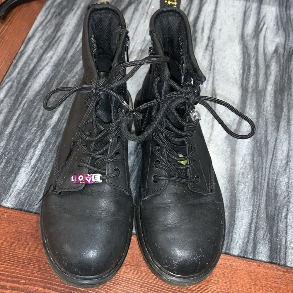 Dr. Martens Black Leather Boots size 2 youth